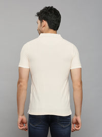 Men's Peach Solid Slim Fit T-Shirts