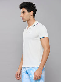 Men's White Solid Slim Fit T-Shirts