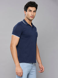 Men's Navy Solid Slim Fit T-Shirts
