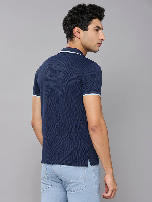 Men's Navy Solid Slim Fit T-Shirts
