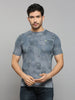 Men's Grey Printed Slim Fit T-Shirts
