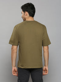 Men's Olive Solid Slim Fit T-Shirts
