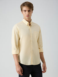 Men's Yellow Checks Slim Fit Shirts
