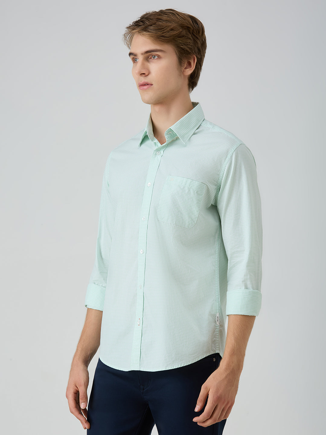 Men's Green Checks Slim Fit Shirts