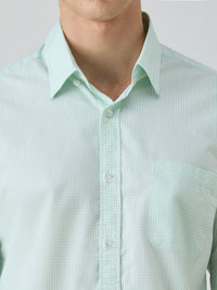 Men's Green Checks Slim Fit Shirts