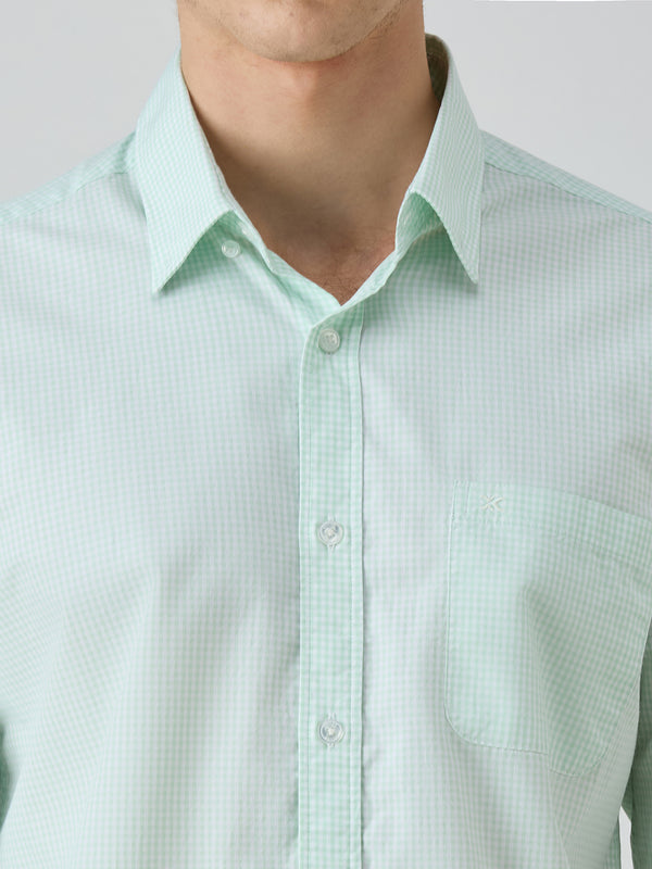 Men's Green Checks Slim Fit Shirts
