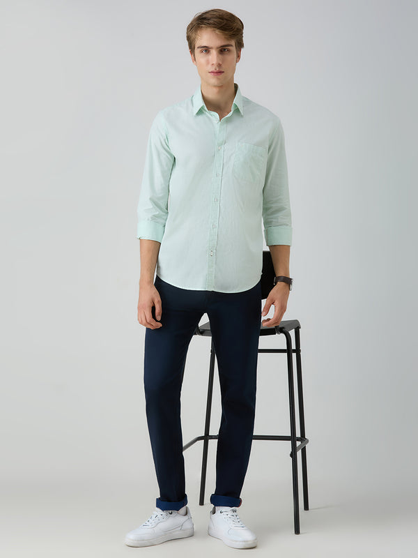Men's Green Checks Slim Fit Shirts