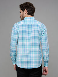 Men's Blue Checks Slim Fit Shirts