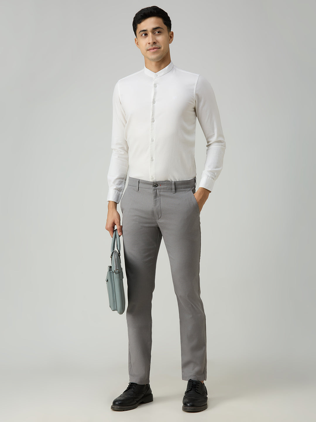 Men's White Printed Slim Fit Shirts