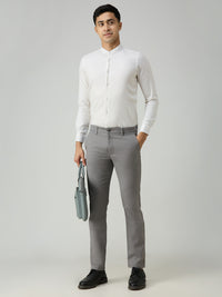 Men's White Printed Slim Fit Shirts