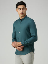 Men's Petrol Printed Slim Fit Shirts