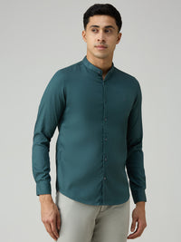 Men's Petrol Printed Slim Fit Shirts