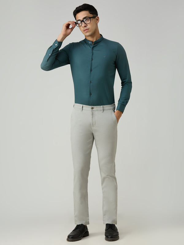 Men's Petrol Printed Slim Fit Shirts