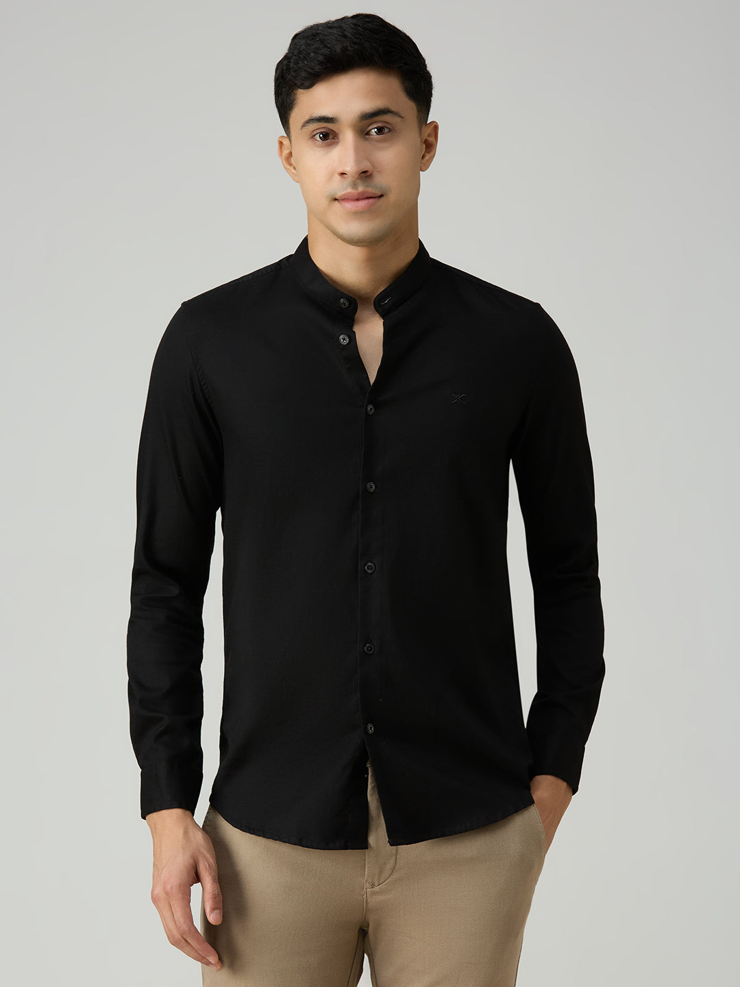 Men's Black Printed Slim Fit Shirts