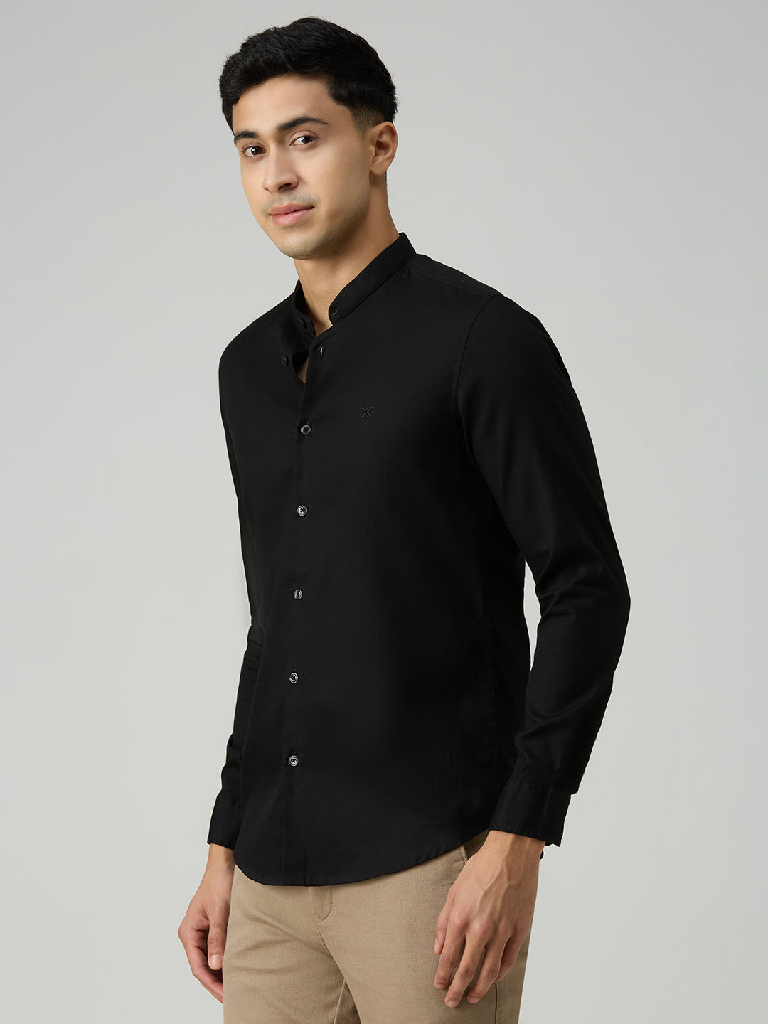Men's Black Printed Slim Fit Shirts