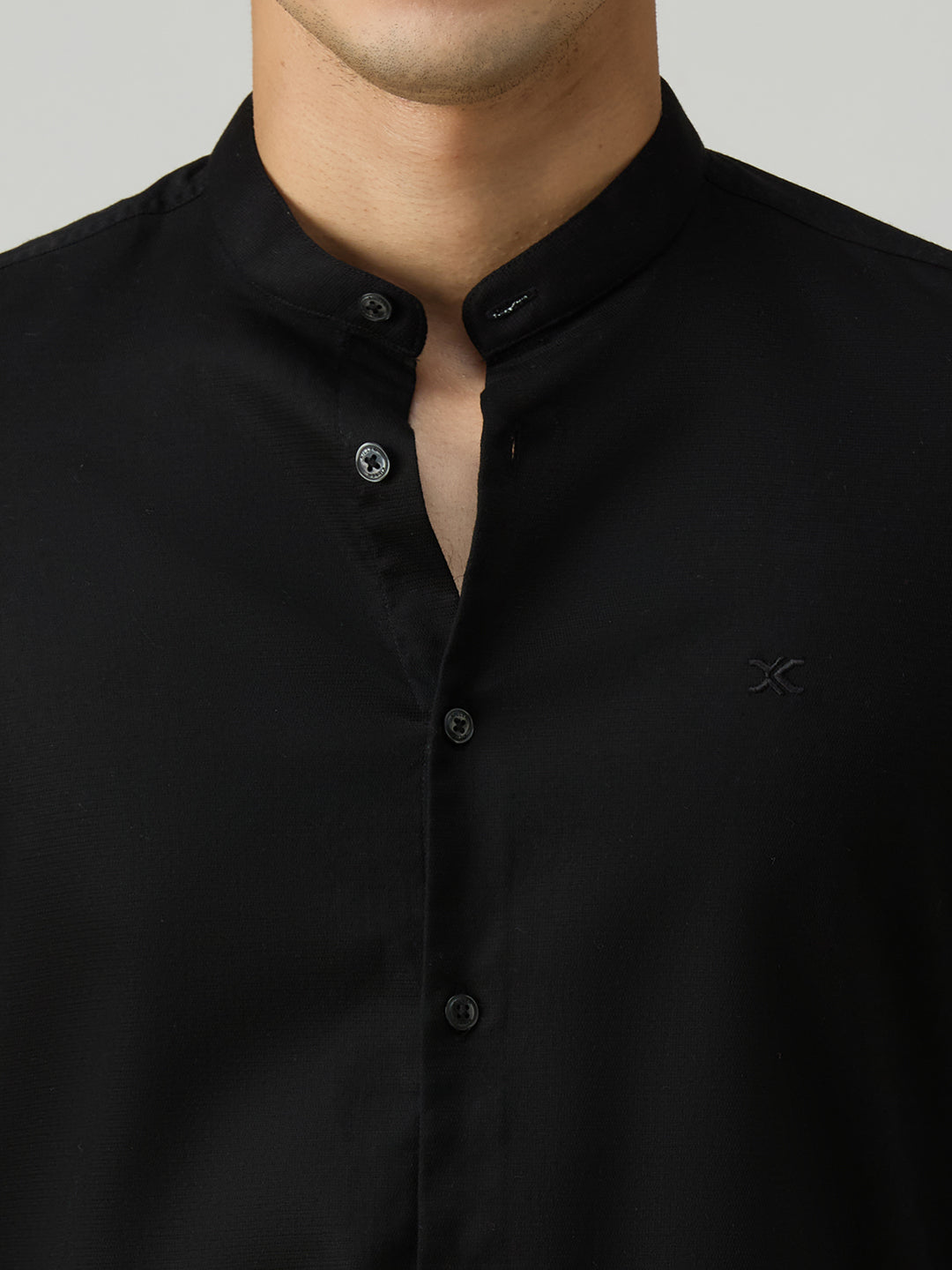 Men's Black Printed Slim Fit Shirts