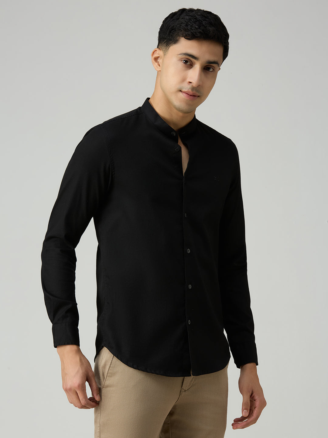 Men's Black Printed Slim Fit Shirts