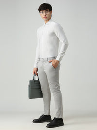 Men's White Stripe Slim Fit Shirts