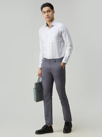 Men's White Stripe Slim Fit Shirts