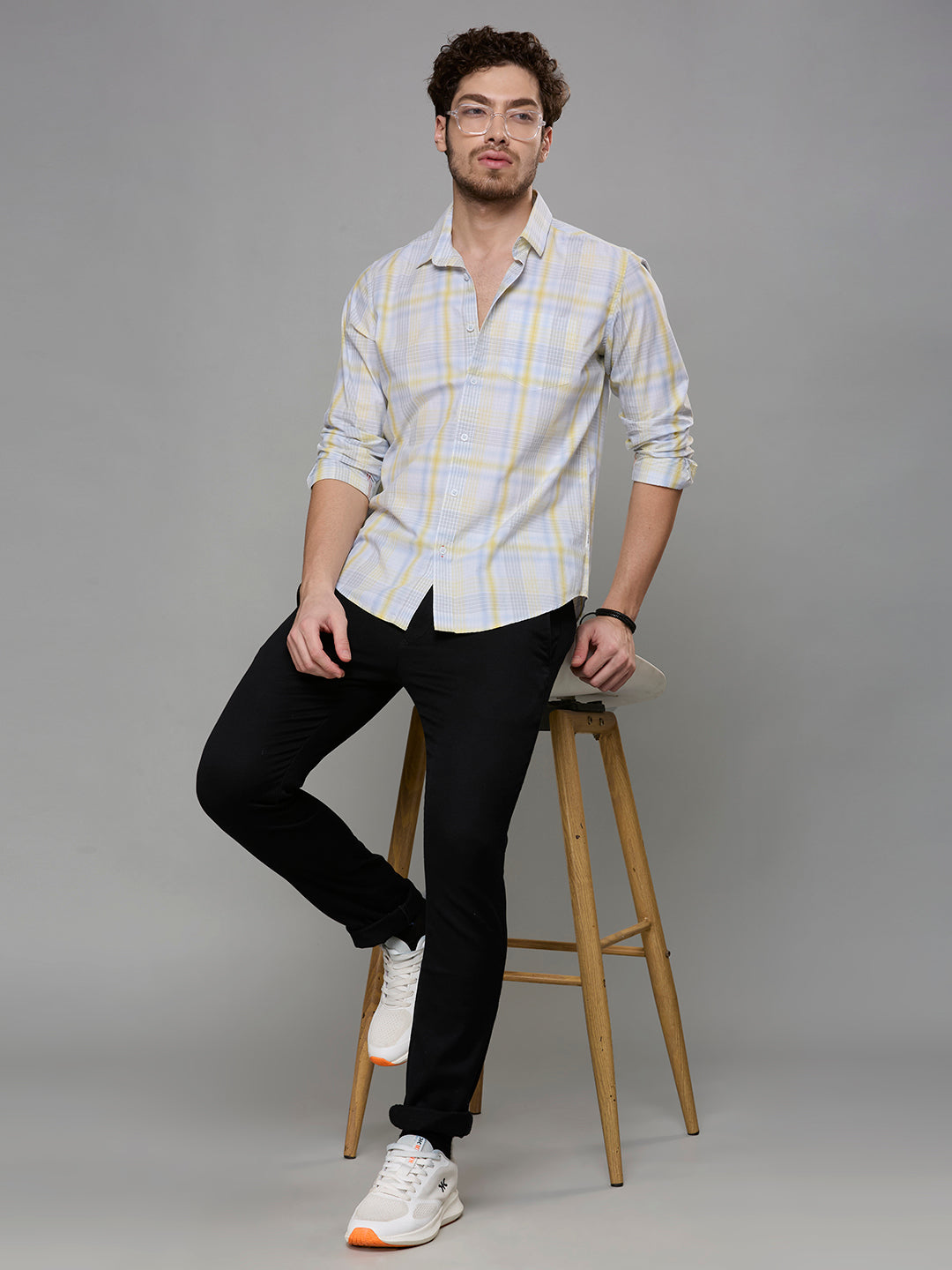 Men's Blue Checks Slim Fit Shirts