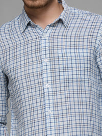 Men's Blue Checks Slim Fit Shirts