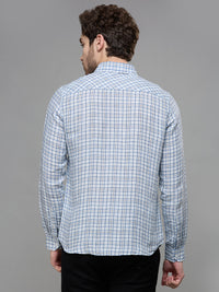 Men's Blue Checks Slim Fit Shirts