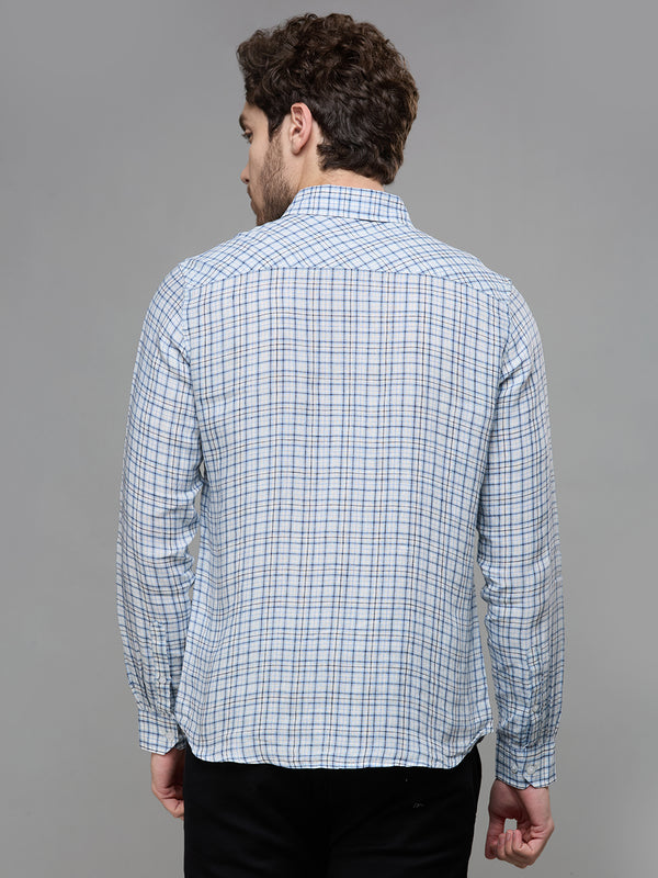 Men's Blue Checks Slim Fit Shirts