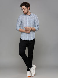 Men's Blue Checks Slim Fit Shirts