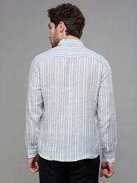 Men's Blue Stripe Slim Fit Shirts