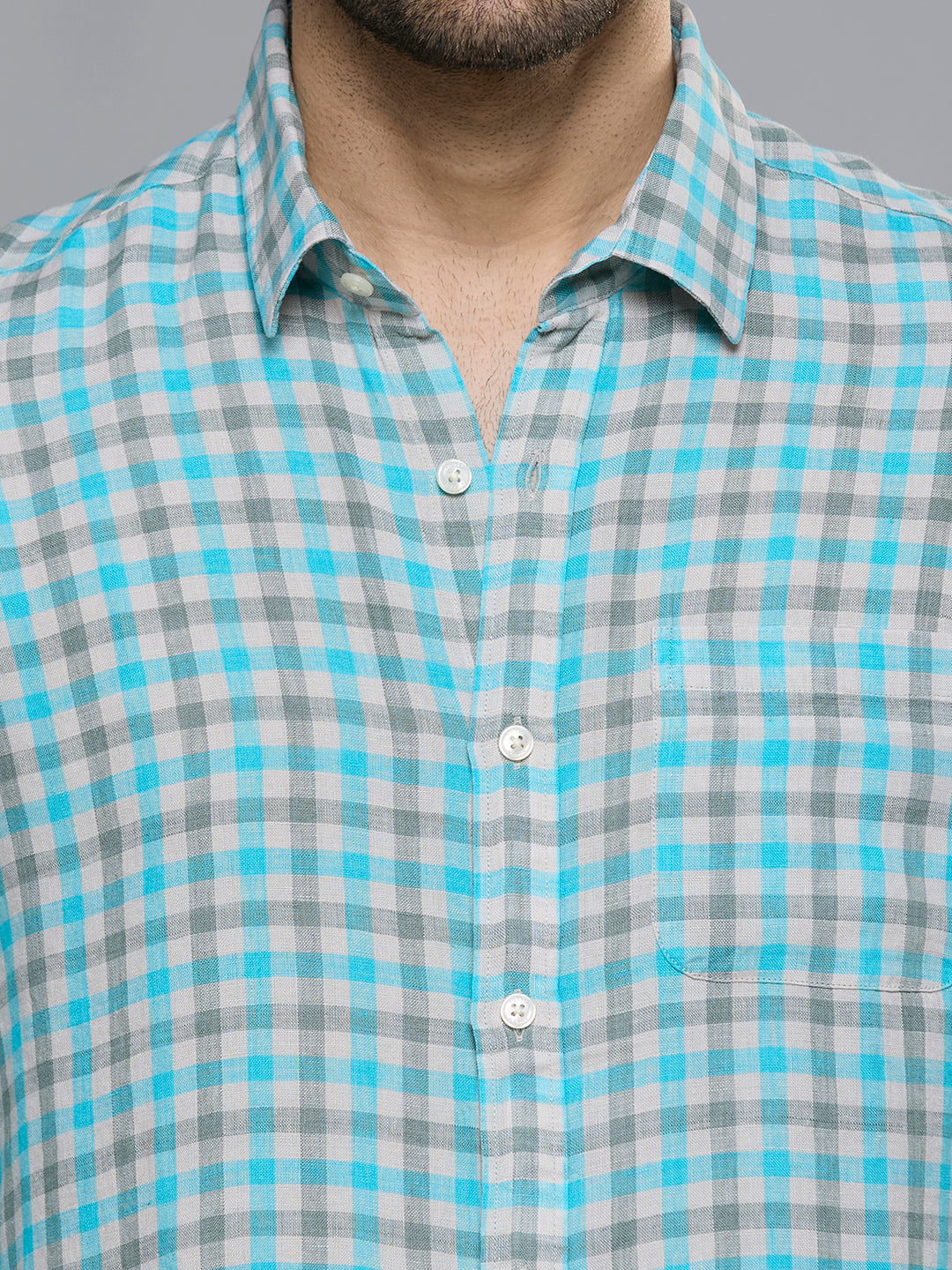 Men's Blue Checks Slim Fit Shirts