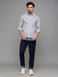 Men's Grey Printed Slim Fit Shirts