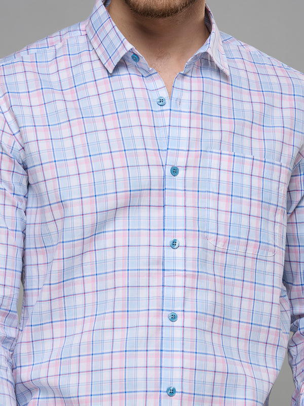 Men's Blue Checks Slim Fit Shirts