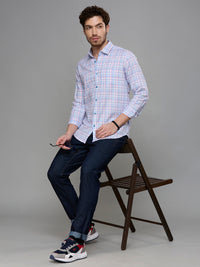 Men's Blue Checks Slim Fit Shirts