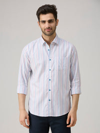 Men's Blue Stripe Slim Fit Shirts