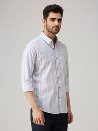 Men's Blue Stripe Slim Fit Shirts