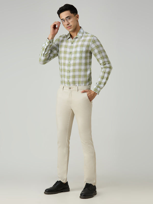 Men's Green Checks Slim Fit Shirts