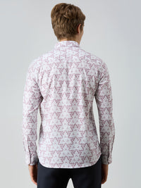 Men's Pink Printed Slim Fit Shirts