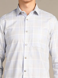 Men's Ivory Checks Slim Fit Shirts