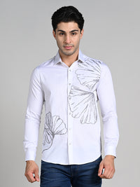 Men's White Solid Slim Fit Shirts