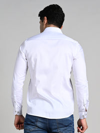 Men's White Solid Slim Fit Shirts