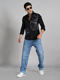Men's Black Solid Slim Fit Shirts