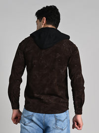 Men's Coffee Printed Straight Fit Shirts
