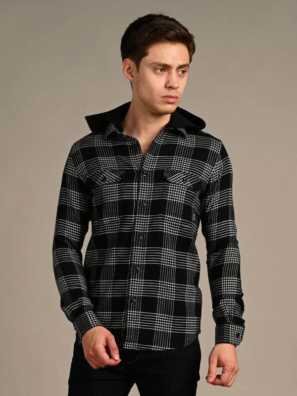 Men's Black Checks Slim Fit Shirts