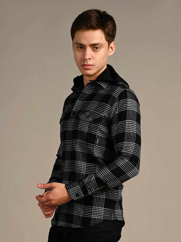 Men's Black Checks Slim Fit Shirts