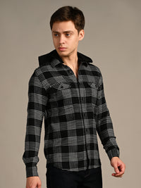 Men's Black Checks Slim Fit Shirts