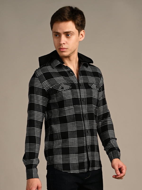 Men's Black Checks Slim Fit Shirts