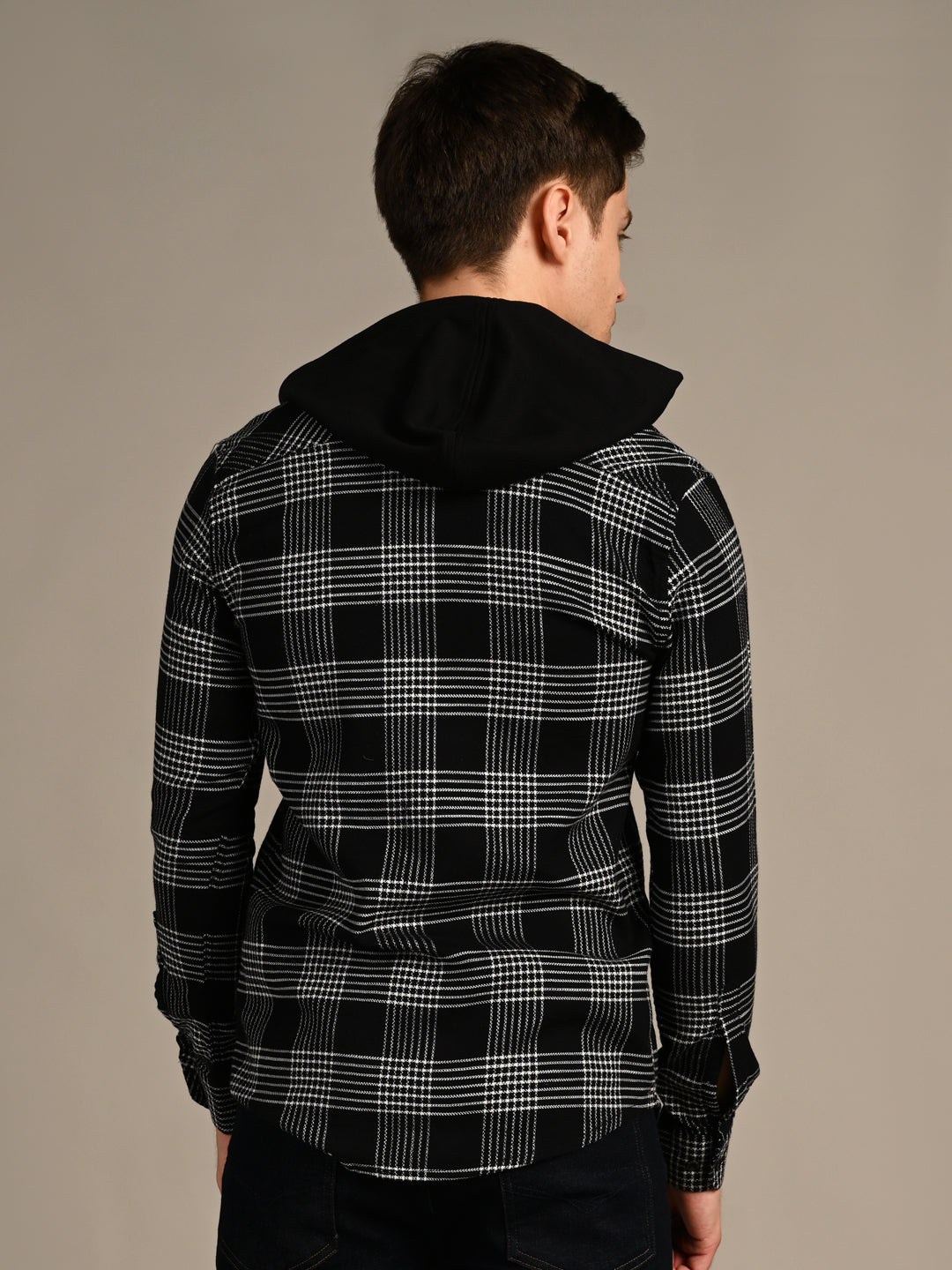 Men's Black Checks Slim Fit Shirts