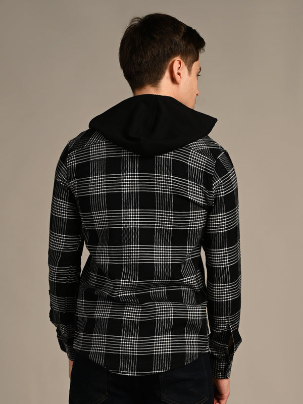 Men's Black Checks Slim Fit Shirts