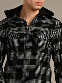 Men's Black Checks Slim Fit Shirts