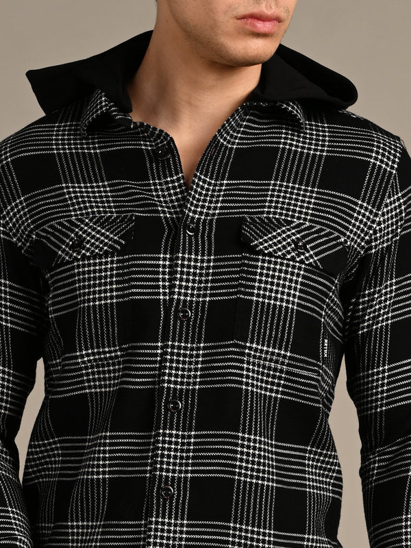 Men's Black Checks Slim Fit Shirts